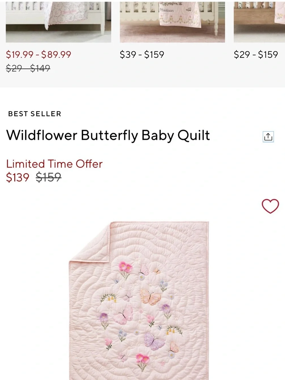 Pottery Barn Kids soft pink